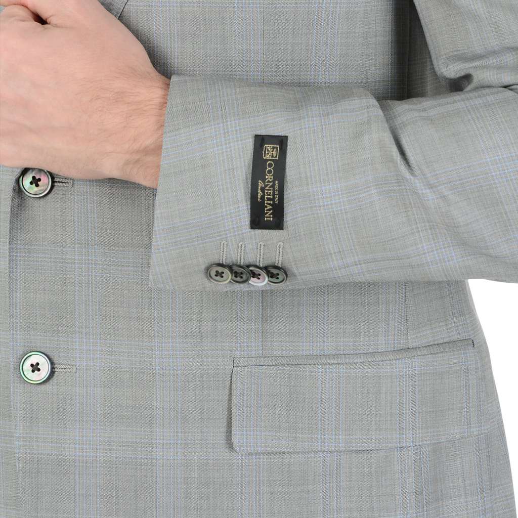 Corneliani Mens Suit Long Sleeves Grey Super 150's