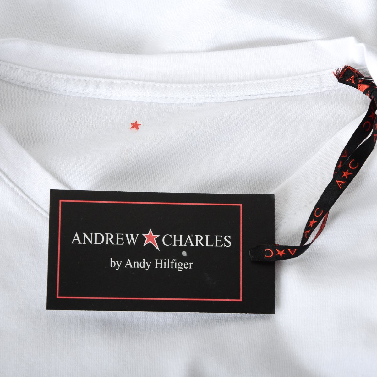 Camiseta Andrew Charles para hombre, manga corta, cuello en V, blanca, KENAN