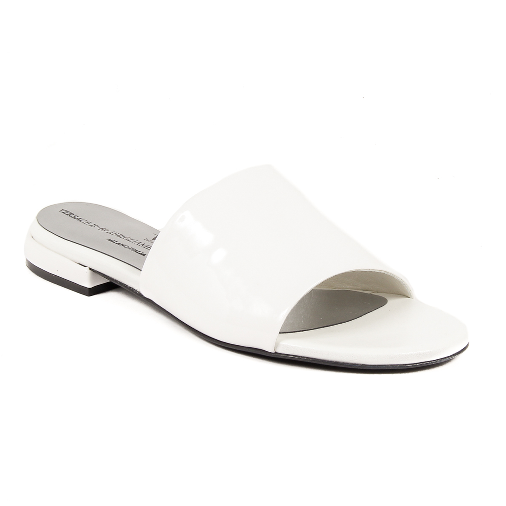 Sandalia plana V 1969 Italia para mujer, color blanco, IZAR
