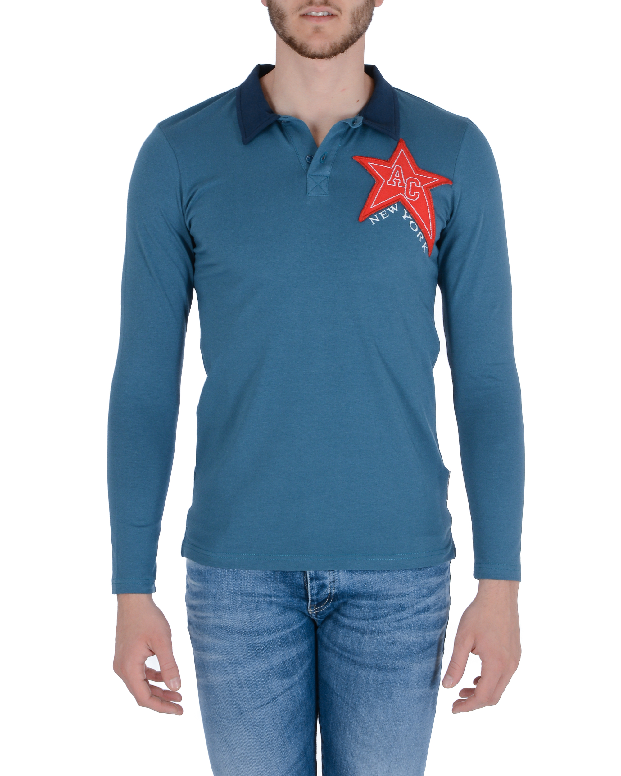 Polo Andrew Charles para hombre HOOVER LS PETROL-NAVY S16