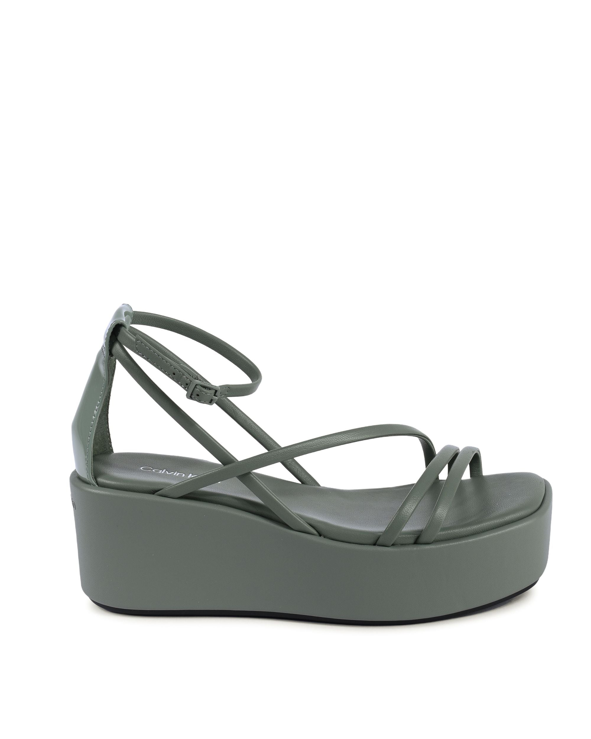 Calvin Klein - Sandalias de cuña para mujer, color verde, HW0HW01949MSW