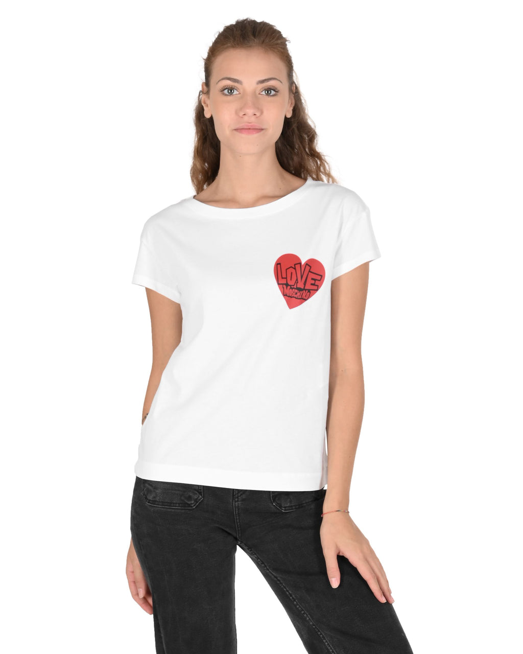 Camiseta de mujer Love Moschino W 4 F30 3G M 3876 A00 BLANCO ÓPTICO