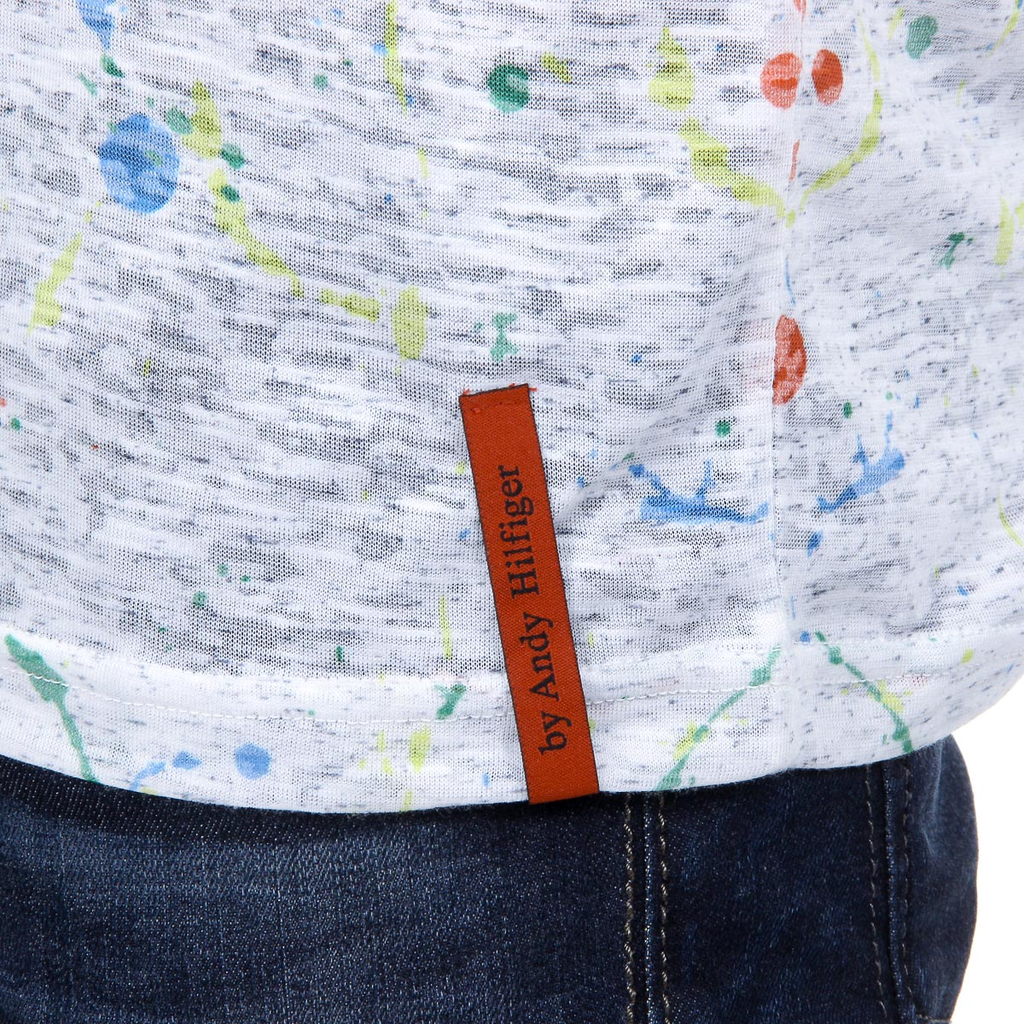 Andrew Charles Mens T-Shirt Short Sleeves Round Neck White HUNTER