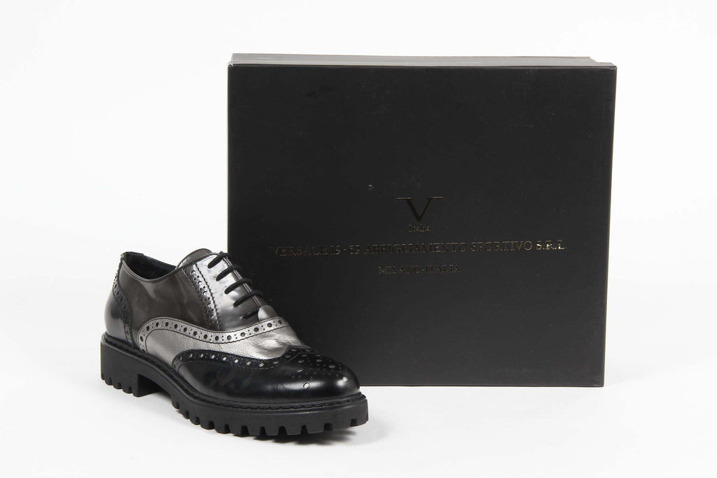 V 1969 Italia Zapato Oxford para mujer 5135 ABRASIVATO NERO