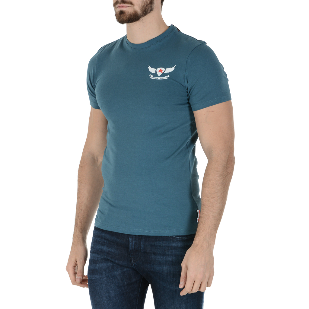 Camiseta Andrew Charles para hombre, manga corta, cuello redondo, verde, KEITA