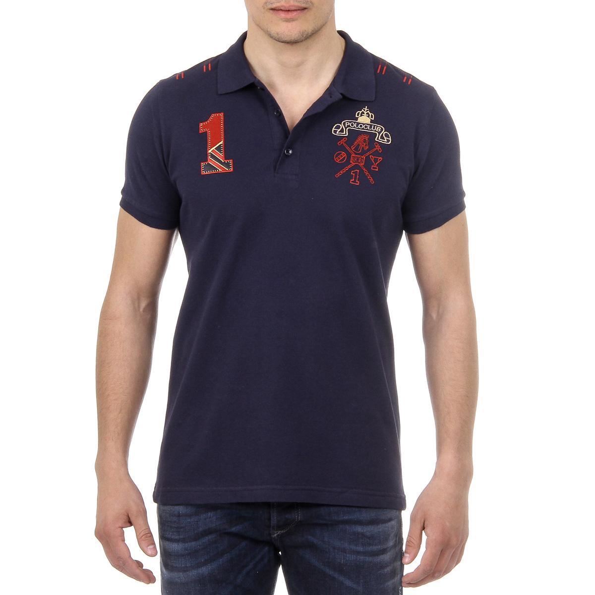 Polo Ufford & Suffolk Polo Club para hombre, manga corta, US008, azul marino