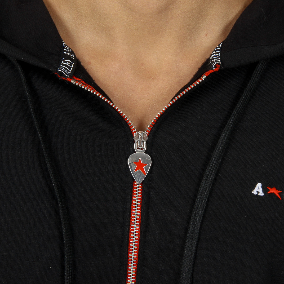 Sudadera con capucha Andrew Charles para hombre con cremallera, manga larga, cuello redondo, color negro FELA