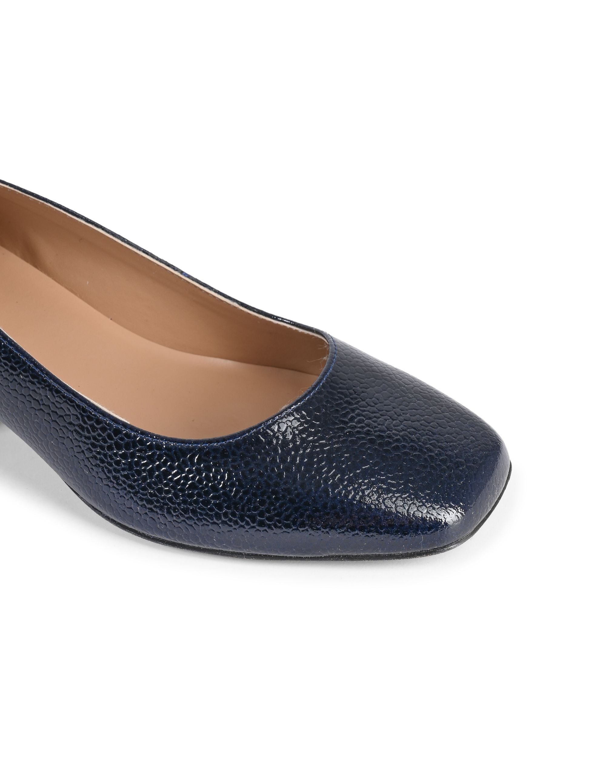 19V69 Italia Womens Heeled Ballerina SOFIA BOTTALATO BLU SCURO