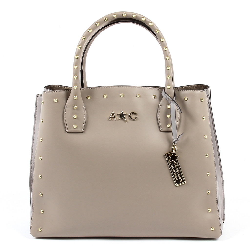 Andrew Charles Womens Handbag Taupe NELLY