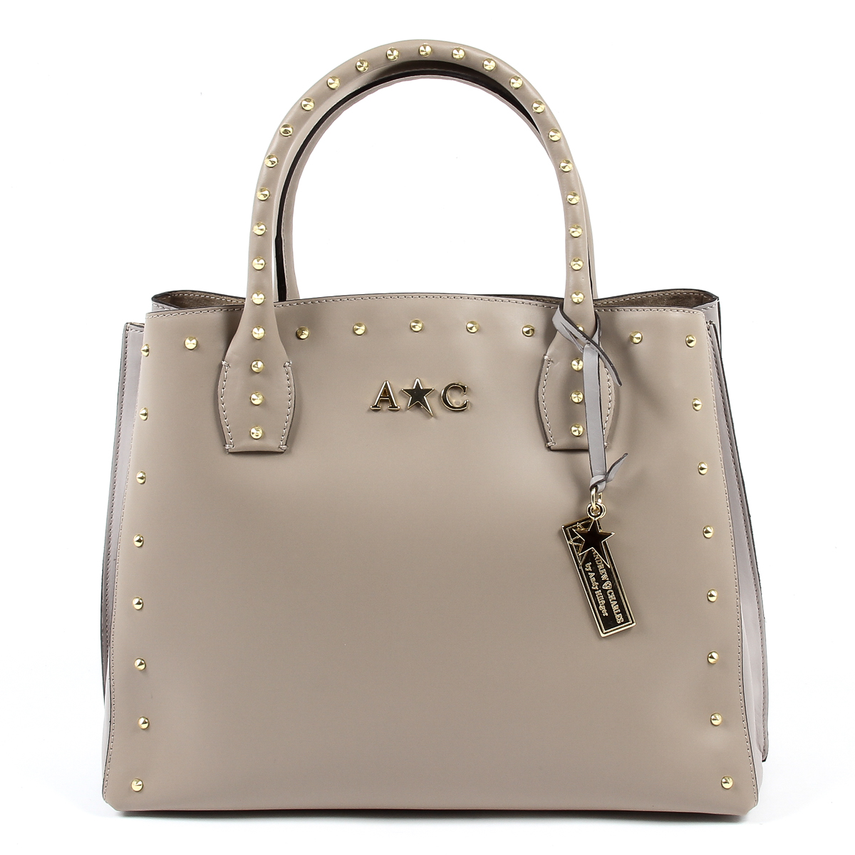 Andrew Charles Womens Handbag Taupe NELLY