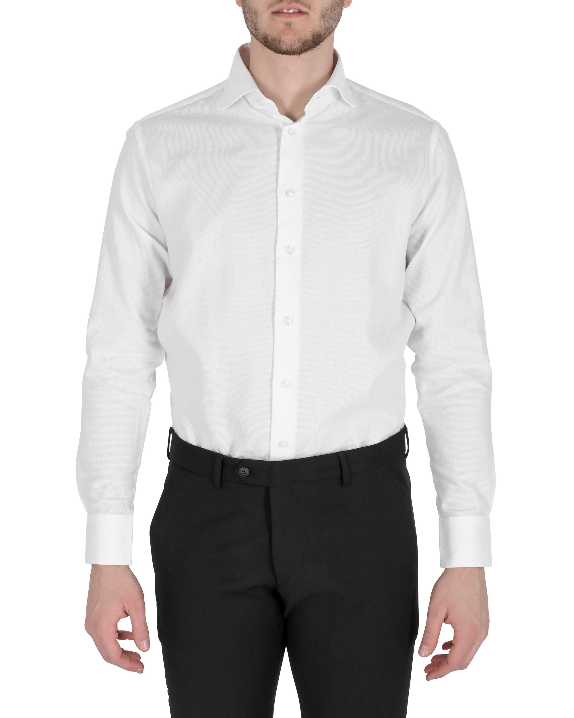 Camisa italiana para hombre 19V69 EDWARD WHITE