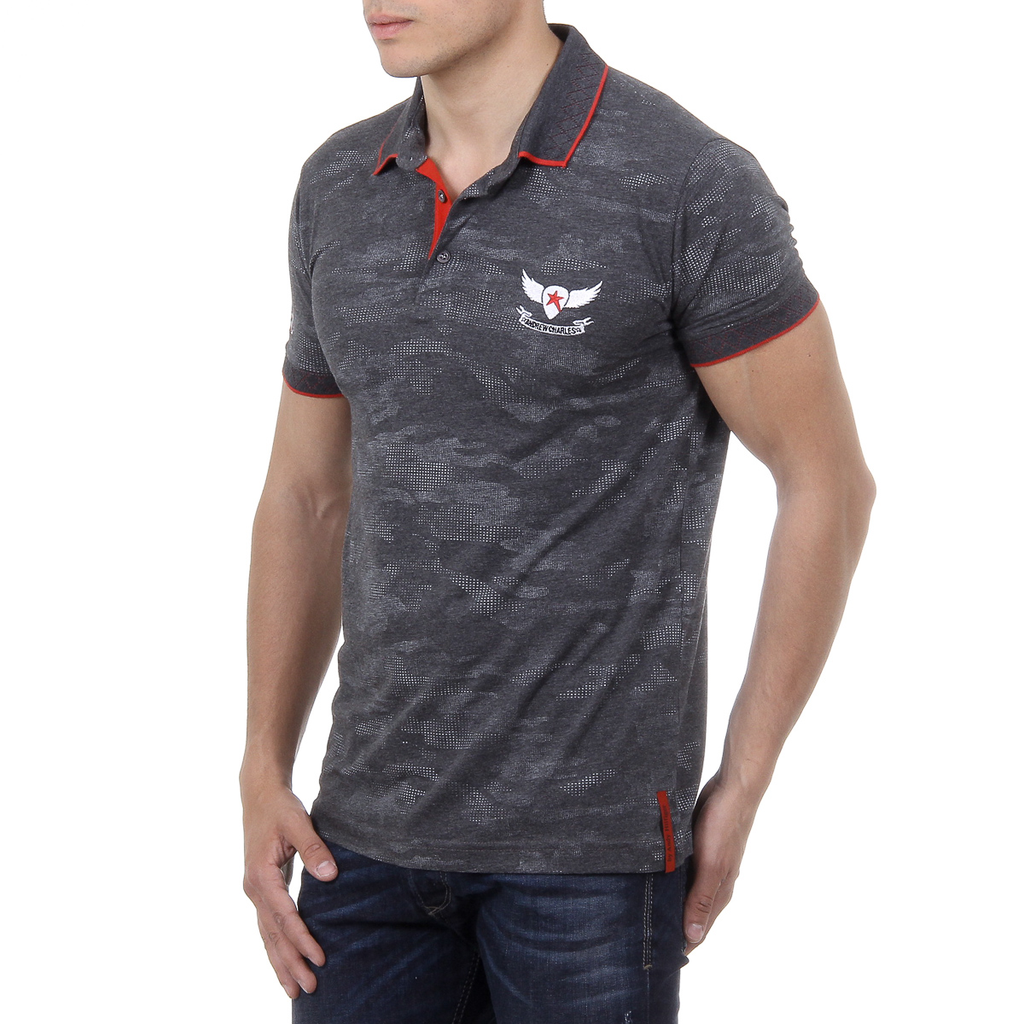 Andrew Charles Mens Polo Short Sleeves Dark Grey JULIAN