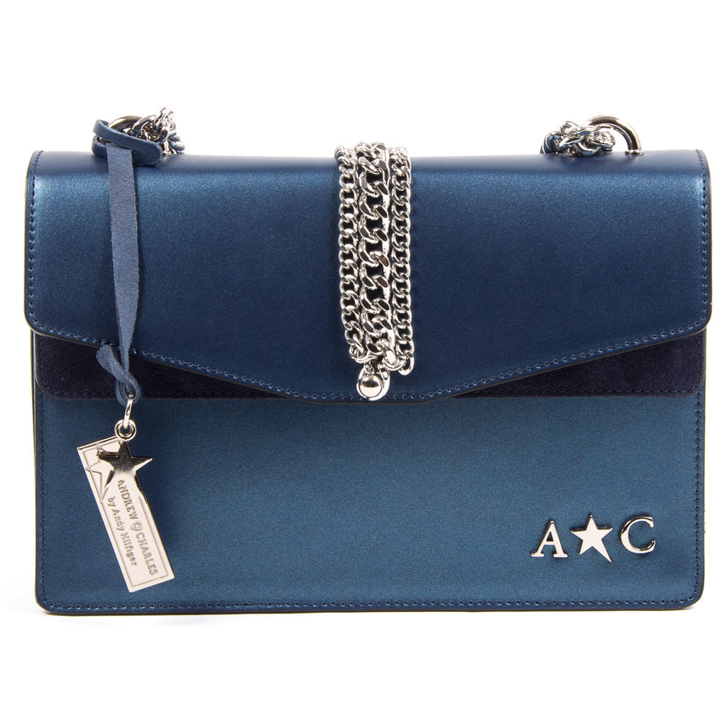 Andrew Charles Womens Handbag Blue RING