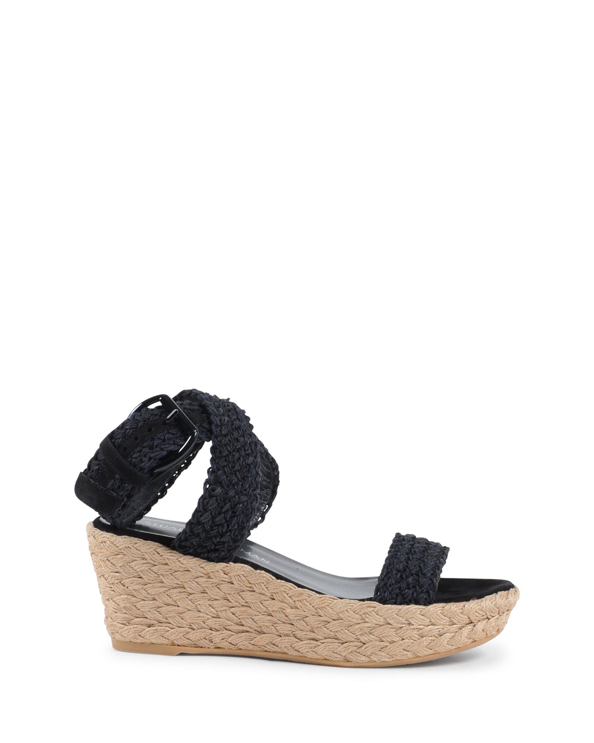 Stuart Weitzman Sandalia de cuña para mujer negra ALEXLO