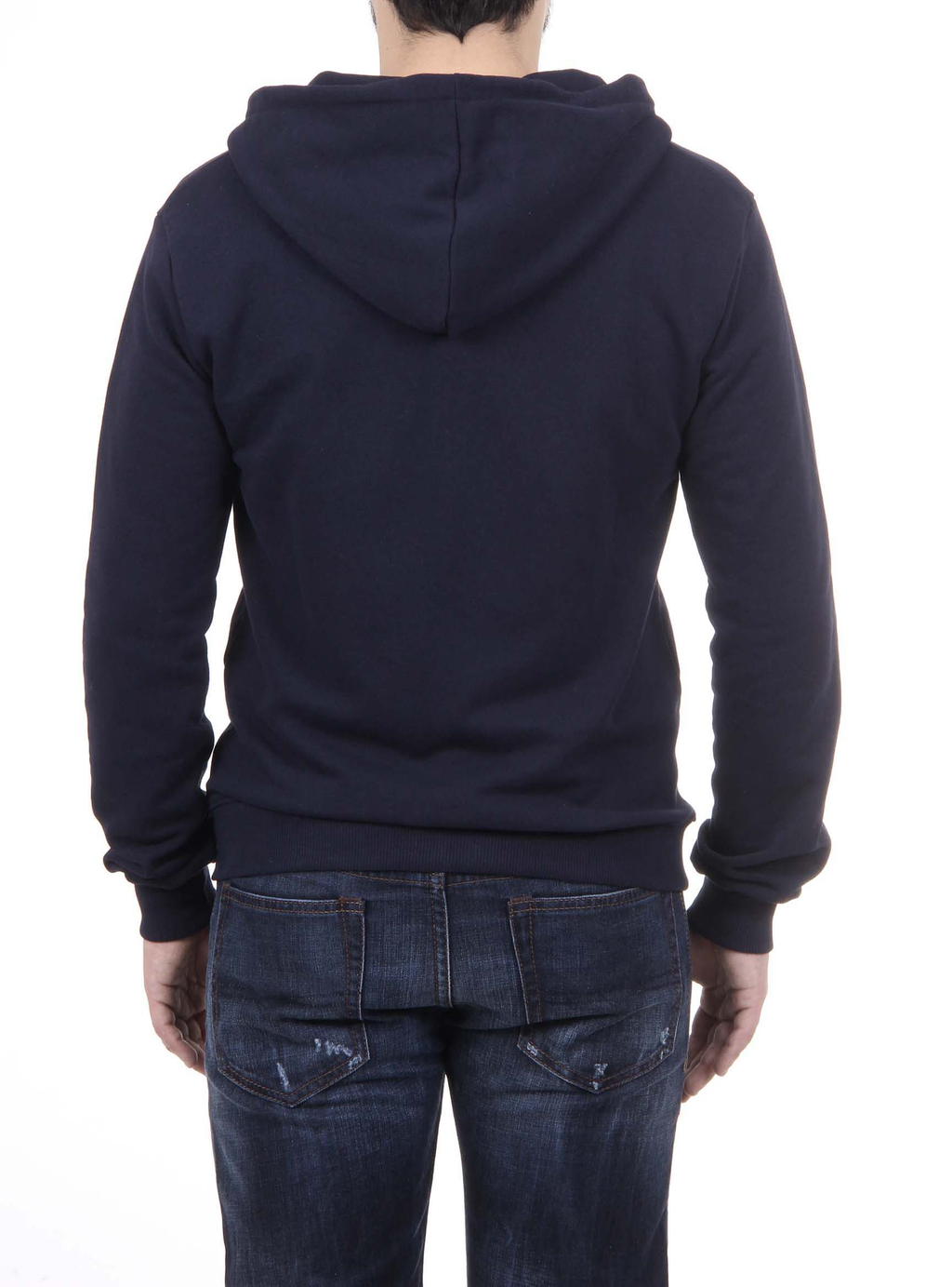 Sudadera con capucha y cremallera V 1969 Italia para hombre, ART. 4468 AZUL OSCURO