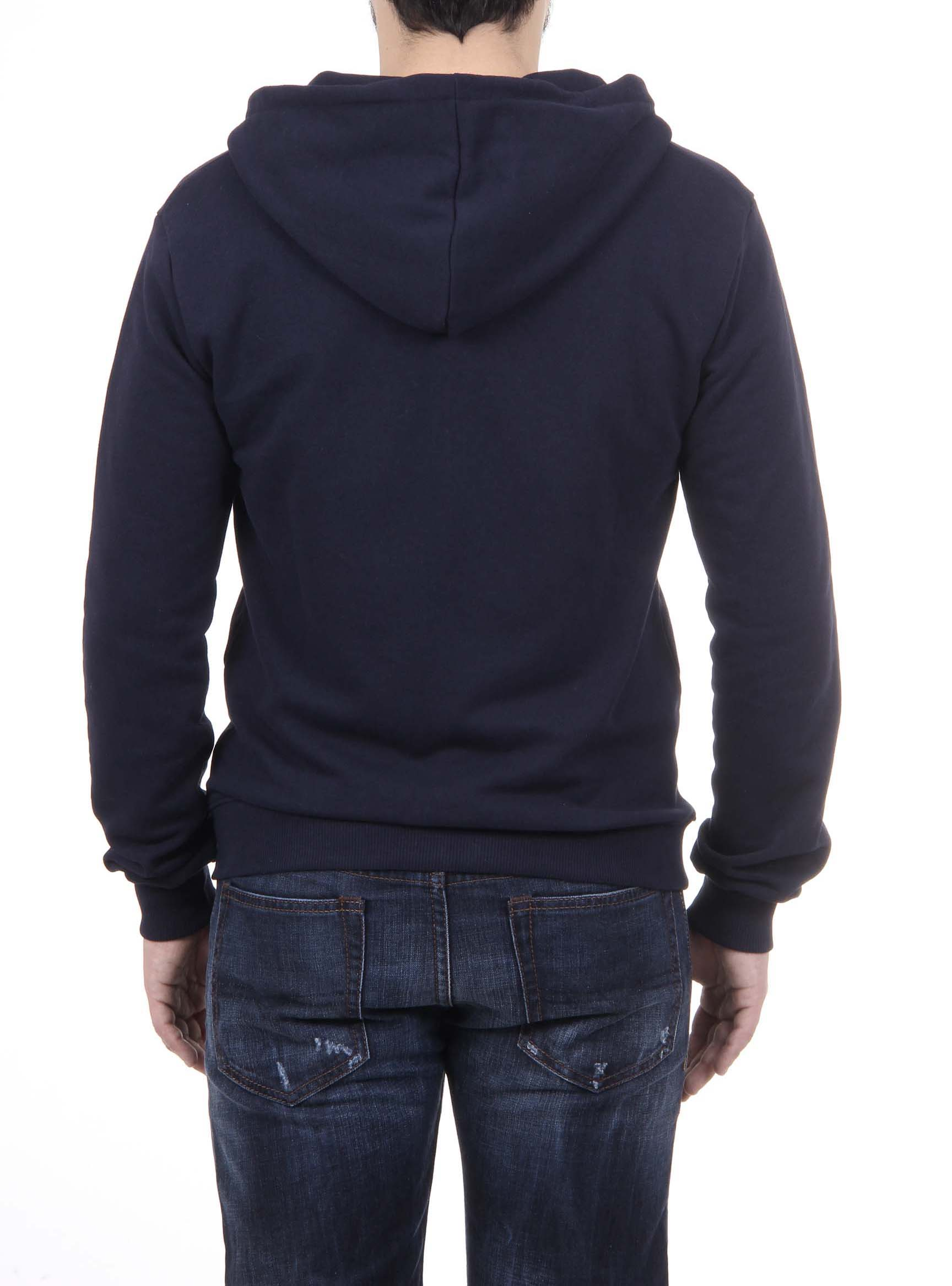 Sudadera con capucha y cremallera V 1969 Italia para hombre, ART. 4468 AZUL OSCURO