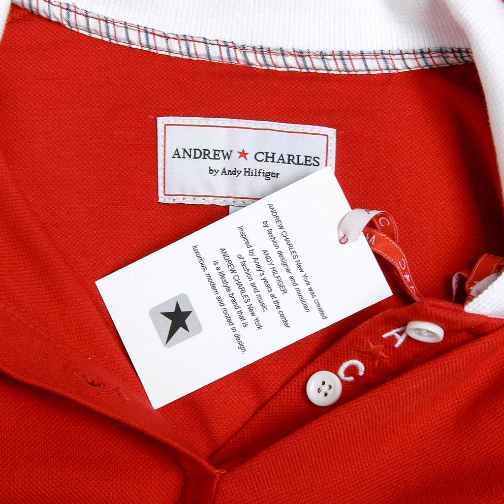 Polo Andrew Charles para mujer, manga corta, rojo, NIA