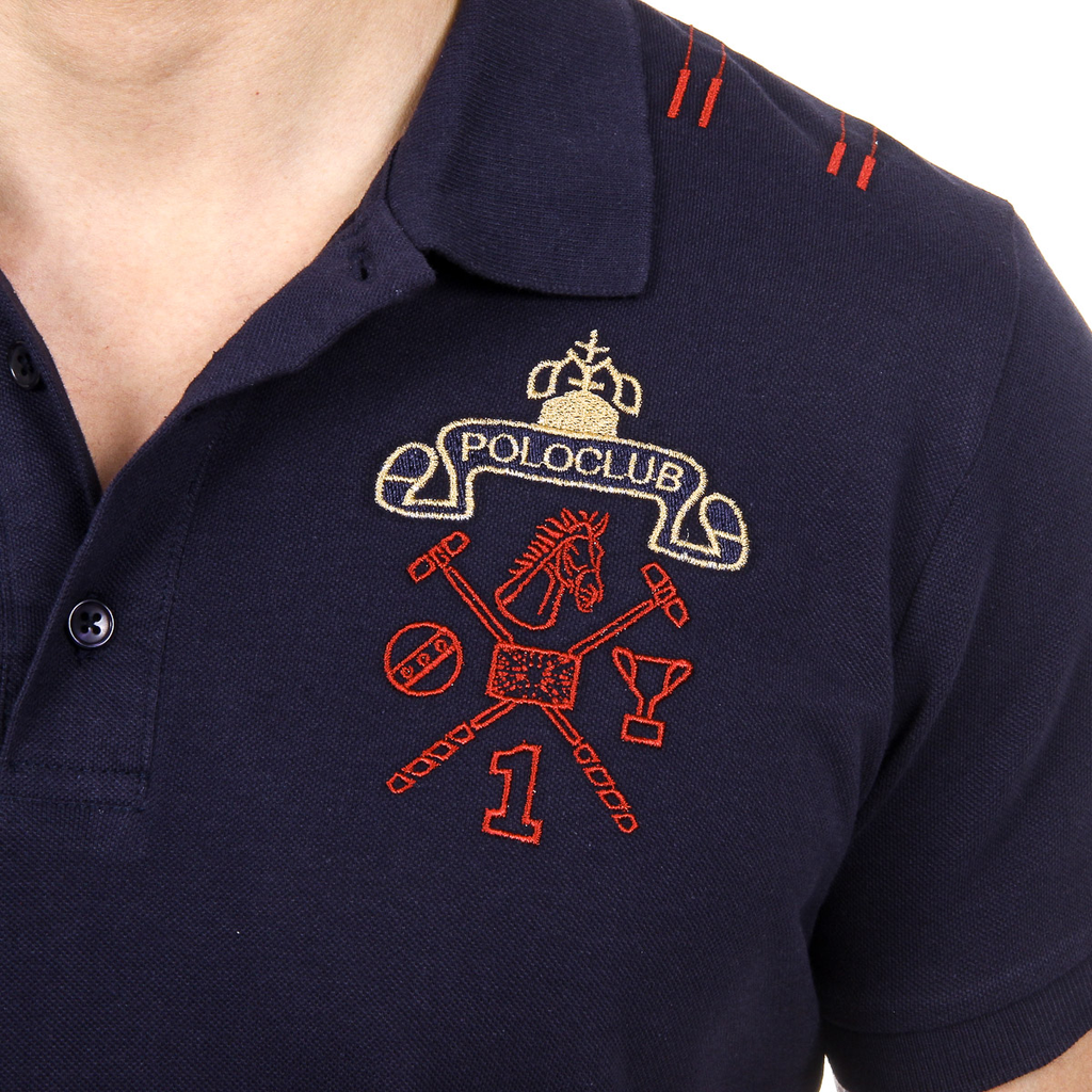 Polo Ufford & Suffolk Polo Club para hombre, manga corta, US008, azul marino