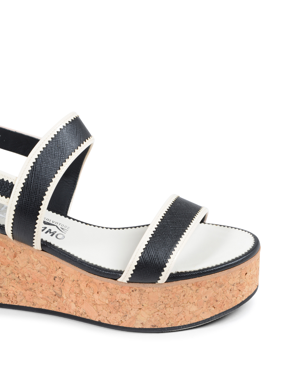 Sandalia de cuña para mujer Salvatore Ferragamo EMILIA negra