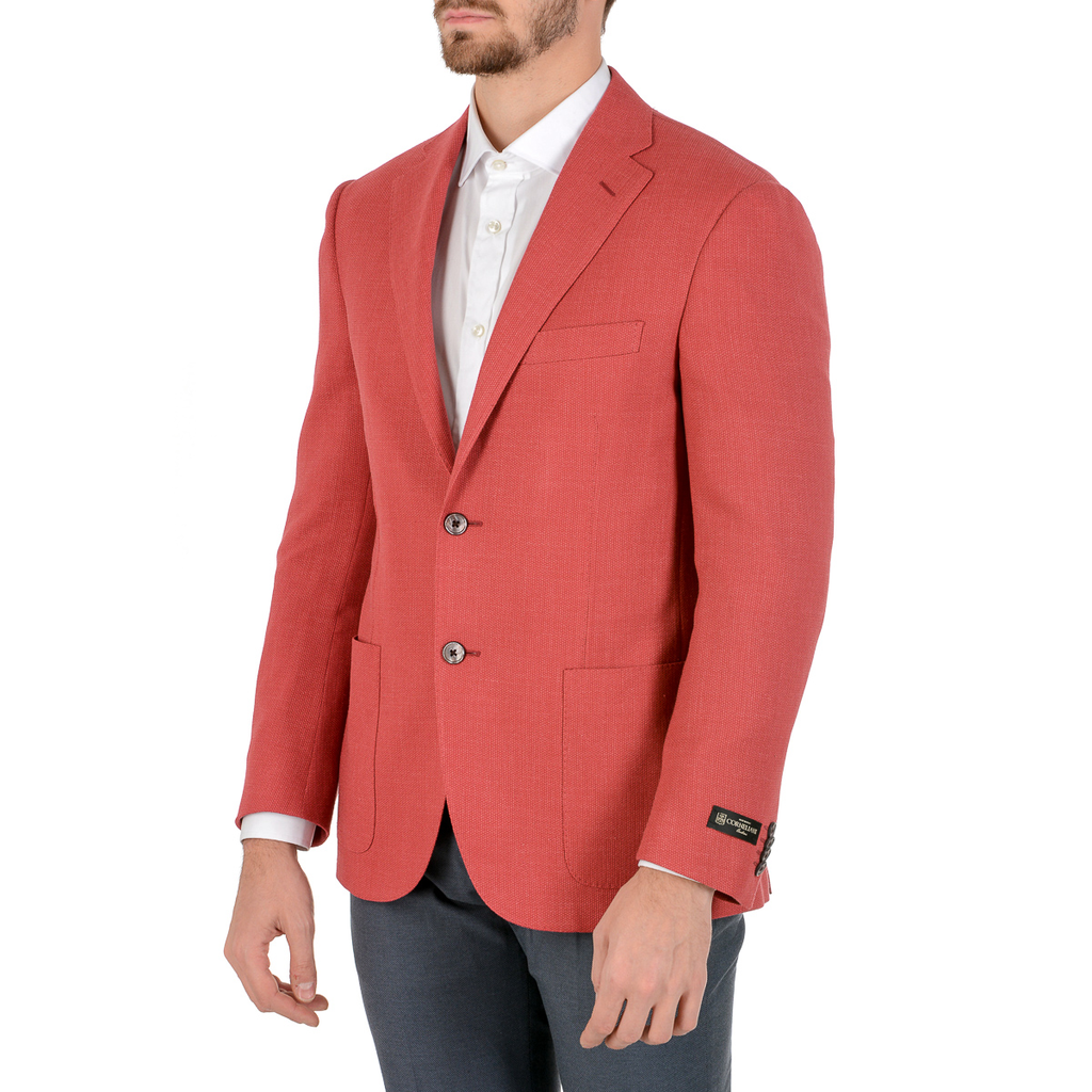 Corneliani Mens Jacket Long Sleeves Coral