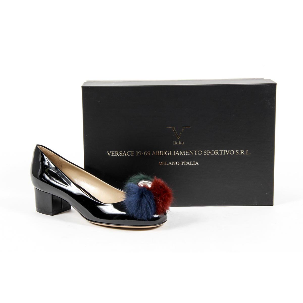 Zapatos de salón para mujer V 1969 Italia 312350 VER NERO-L. BORD-BLU-VERDE