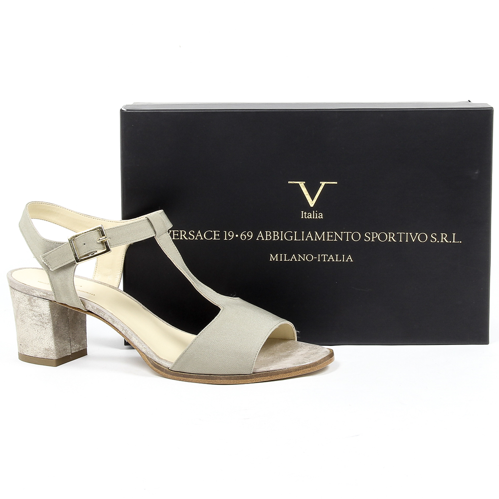 Sandalia V 1969 Italia para mujer color topo IDA