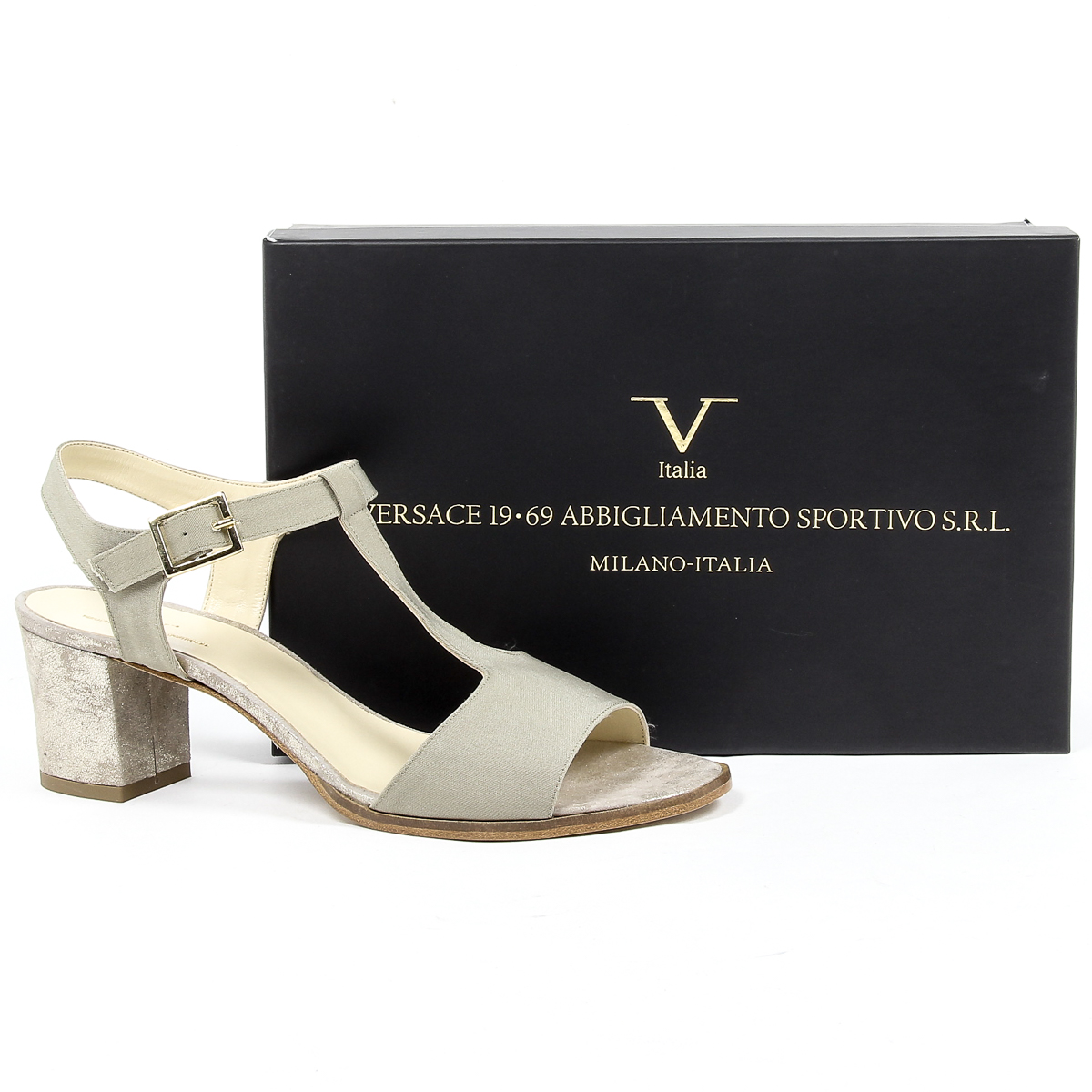 Sandalia V 1969 Italia para mujer color topo IDA