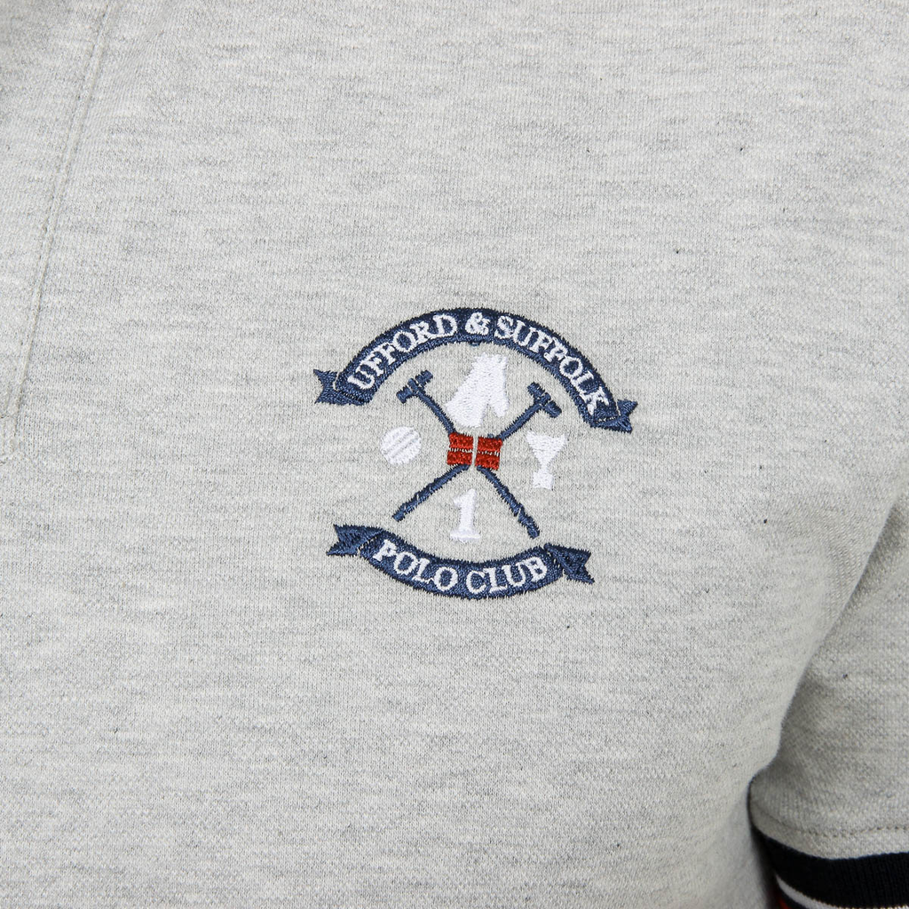 Ufford & Suffolk Polo Club Polo Hombre Manga Corta Gris PAKO