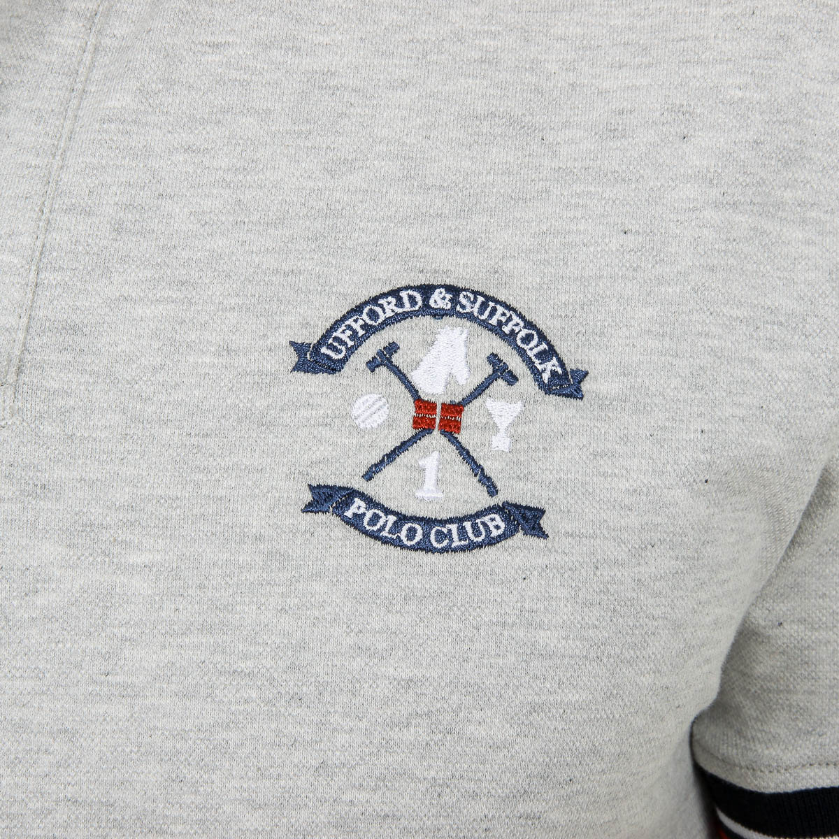 Ufford & Suffolk Polo Club Polo Hombre Manga Corta Gris PAKO