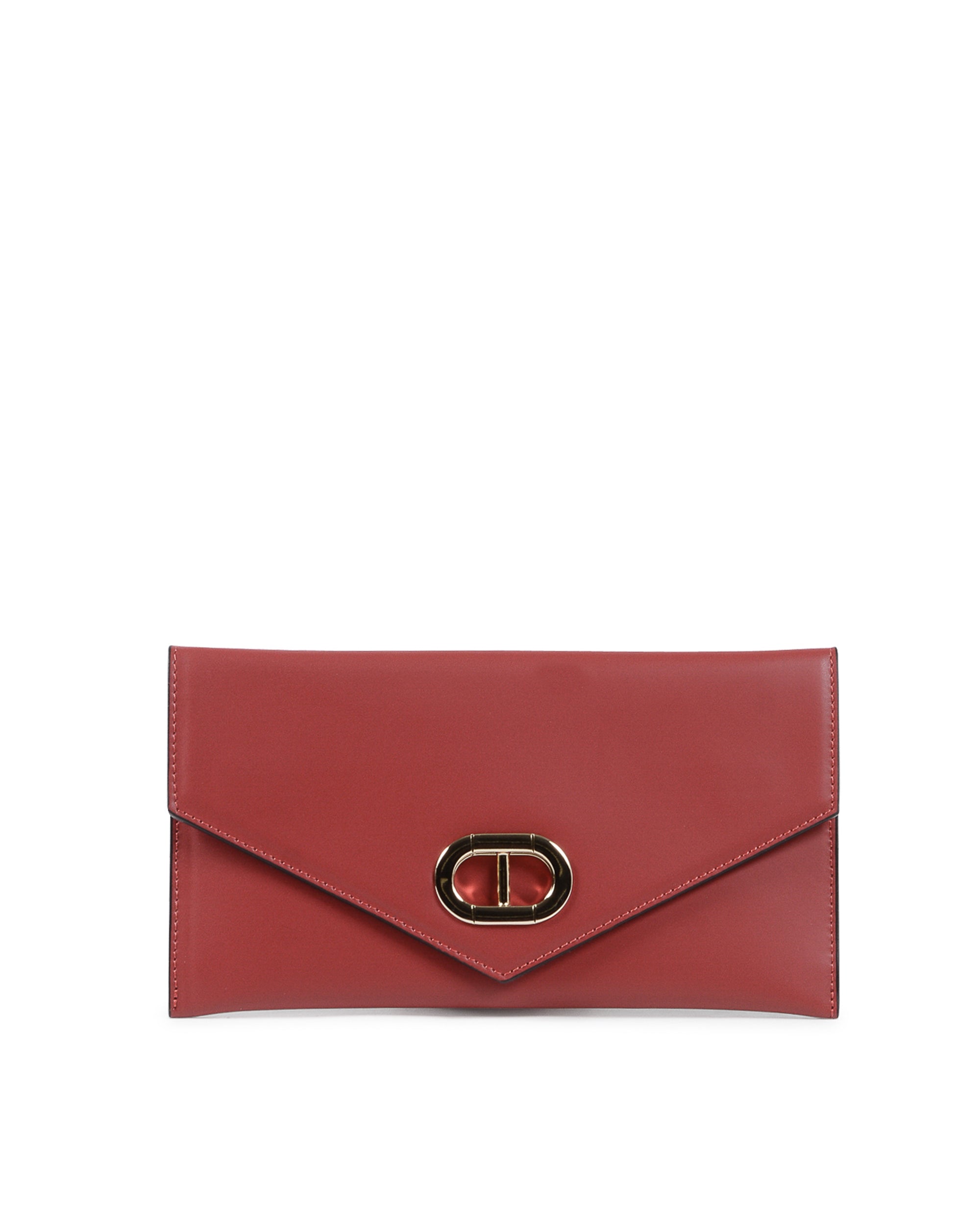 Cartera de piel tipo sobre - Rubí