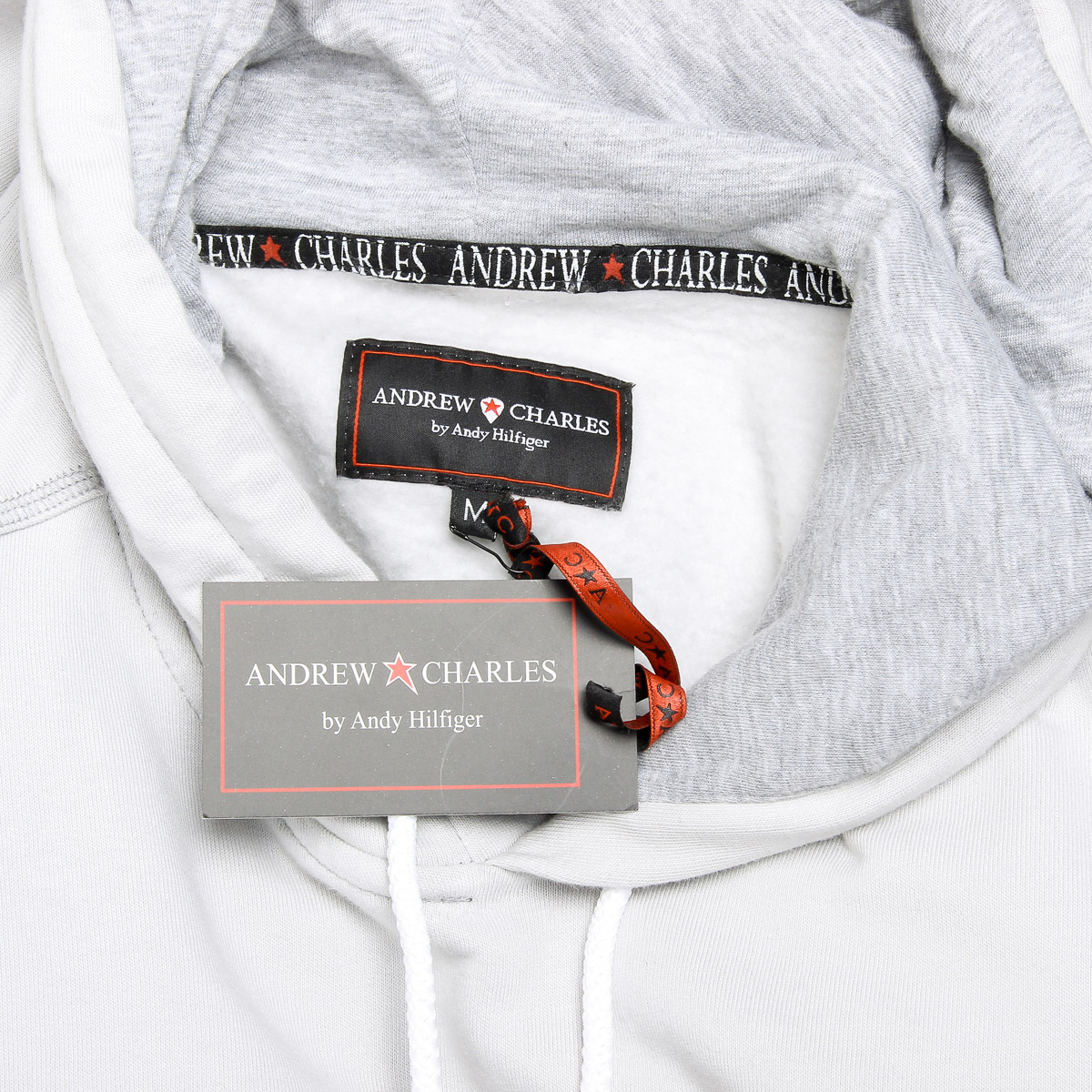 Sudadera con capucha Andrew Charles para hombre, manga larga, cuello redondo, gris claro, FIFI