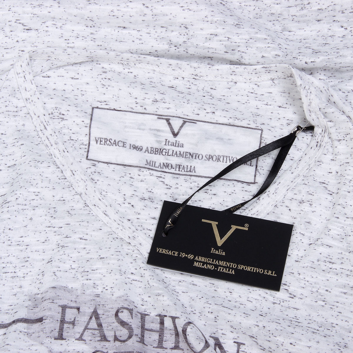 V 1969 Italia Mens T-shirt Short Sleeves V-Neck White DANIEL