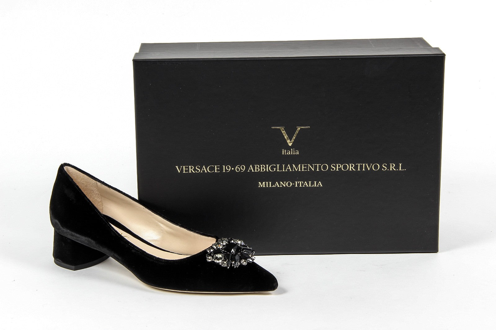 Zapatos de salón para mujer V 1969 Italia 3110276 VELLUTO NERO