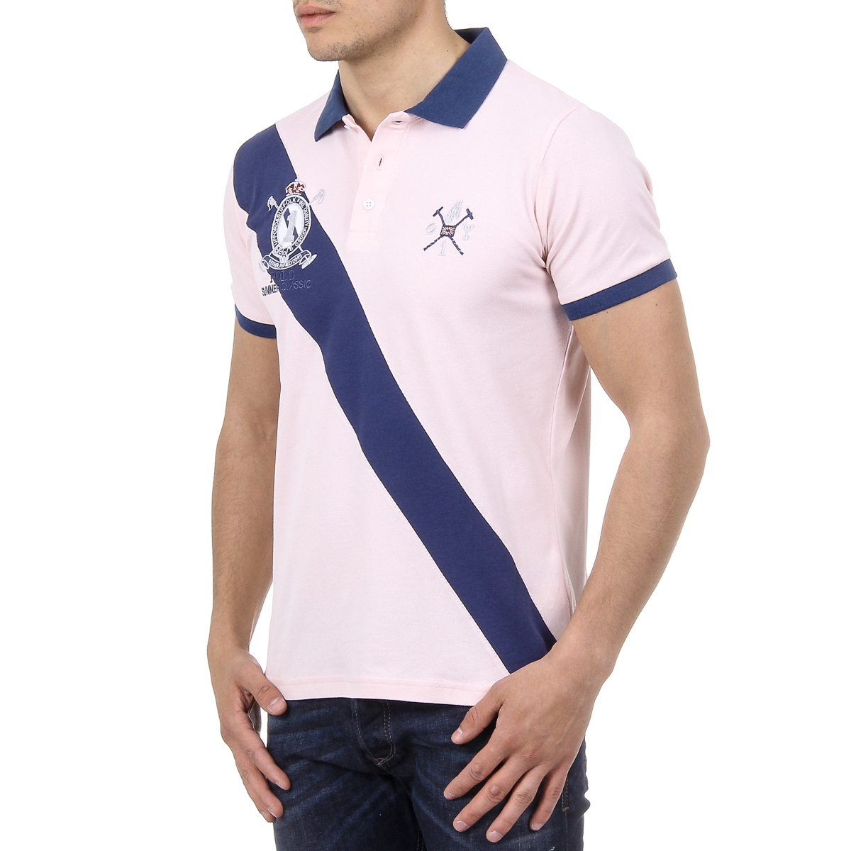 Polo Ufford & Suffolk Polo Club para hombre, manga corta, US004 ROSA