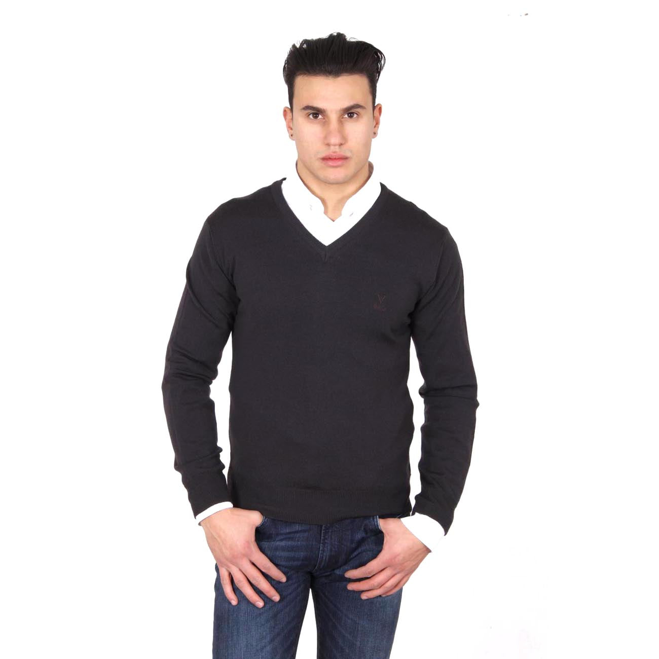 V 1969 Italia Jersey con cuello de pico para hombre 9801 SCOLLO V MORO