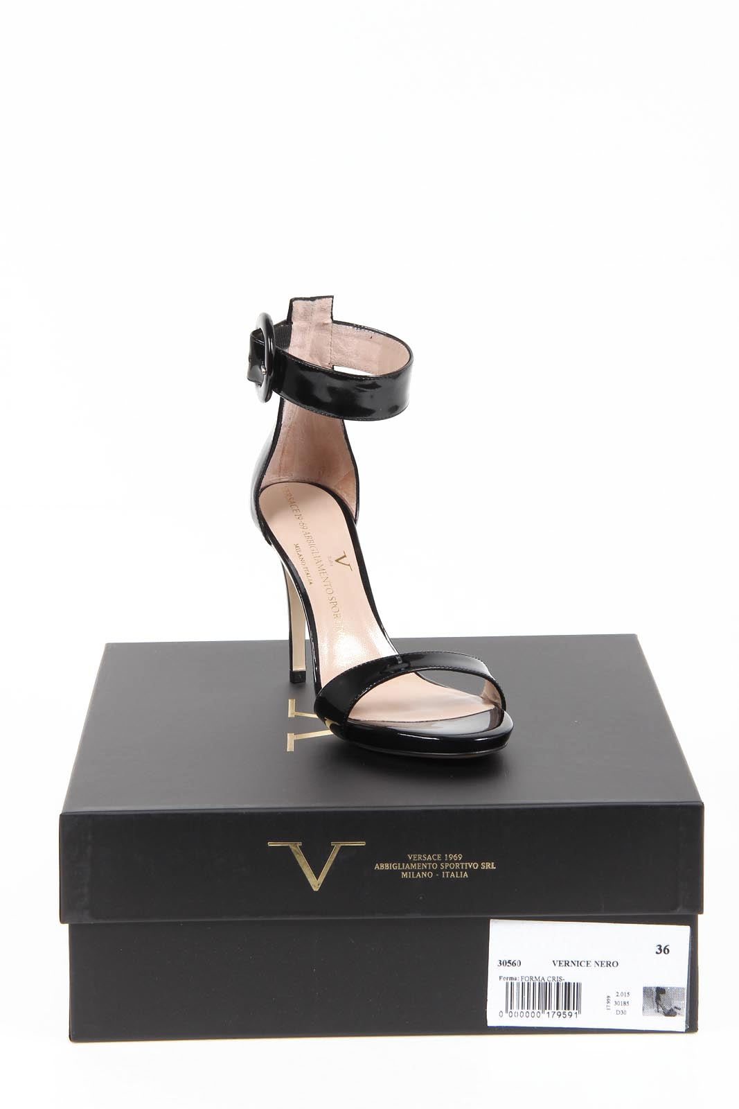 V 1969 Italia Sandalia mujer 30560 VERNICE NERO