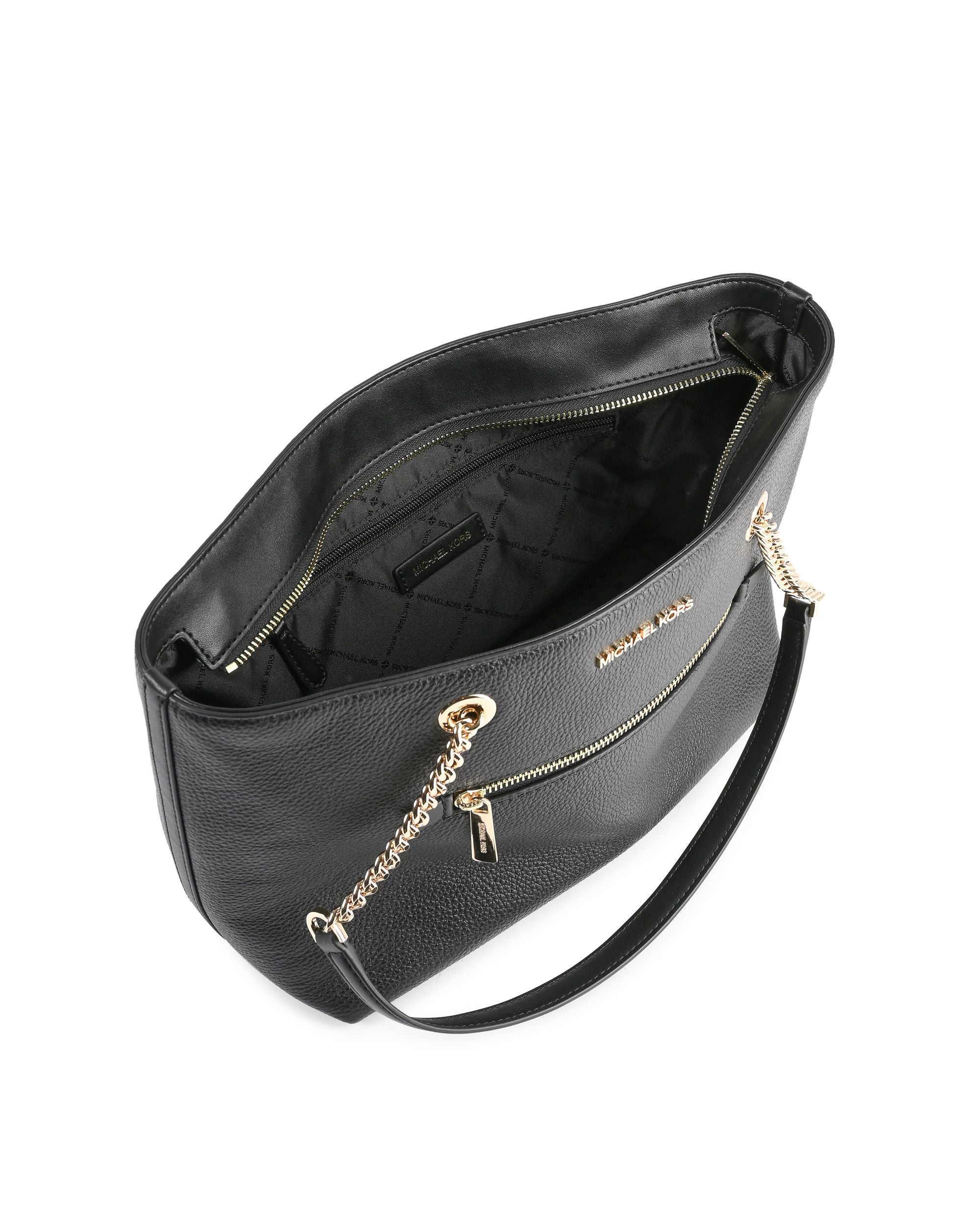 Michael Kors Bolso tote mediano con cadena y cremallera delantera 35F2GTTT2L NEGRO