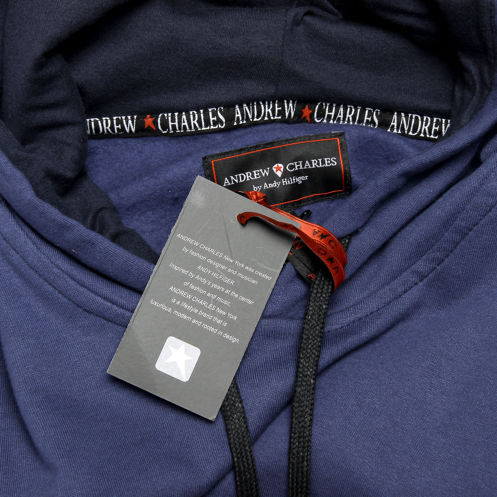Sudadera con capucha Andrew Charles para hombre, manga larga, cuello redondo, azul FIFI