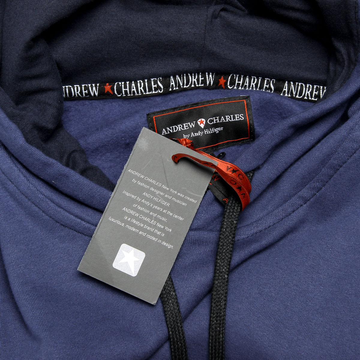 Sudadera con capucha Andrew Charles para hombre, manga larga, cuello redondo, azul FIFI