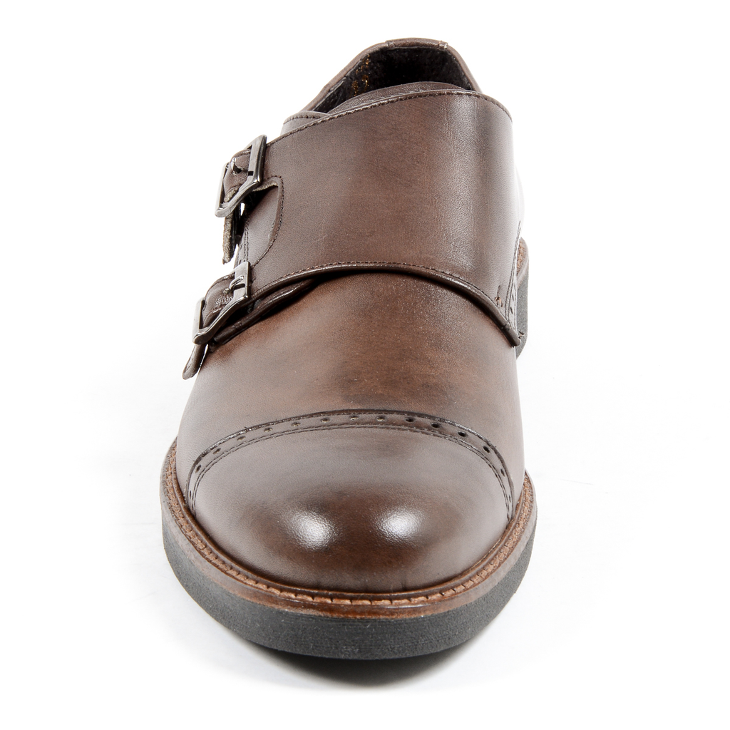 Andrew Charles Mens Monk Strap Shoe Brown KURT