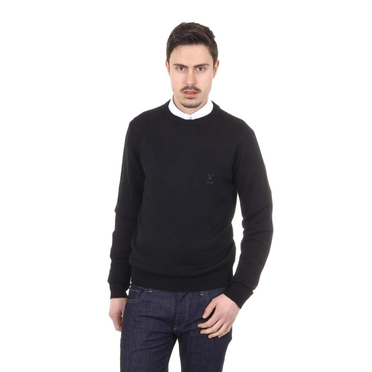 Suéter de cuello redondo para hombre V 1969 Italia 9802 GIROCOLLO NERO