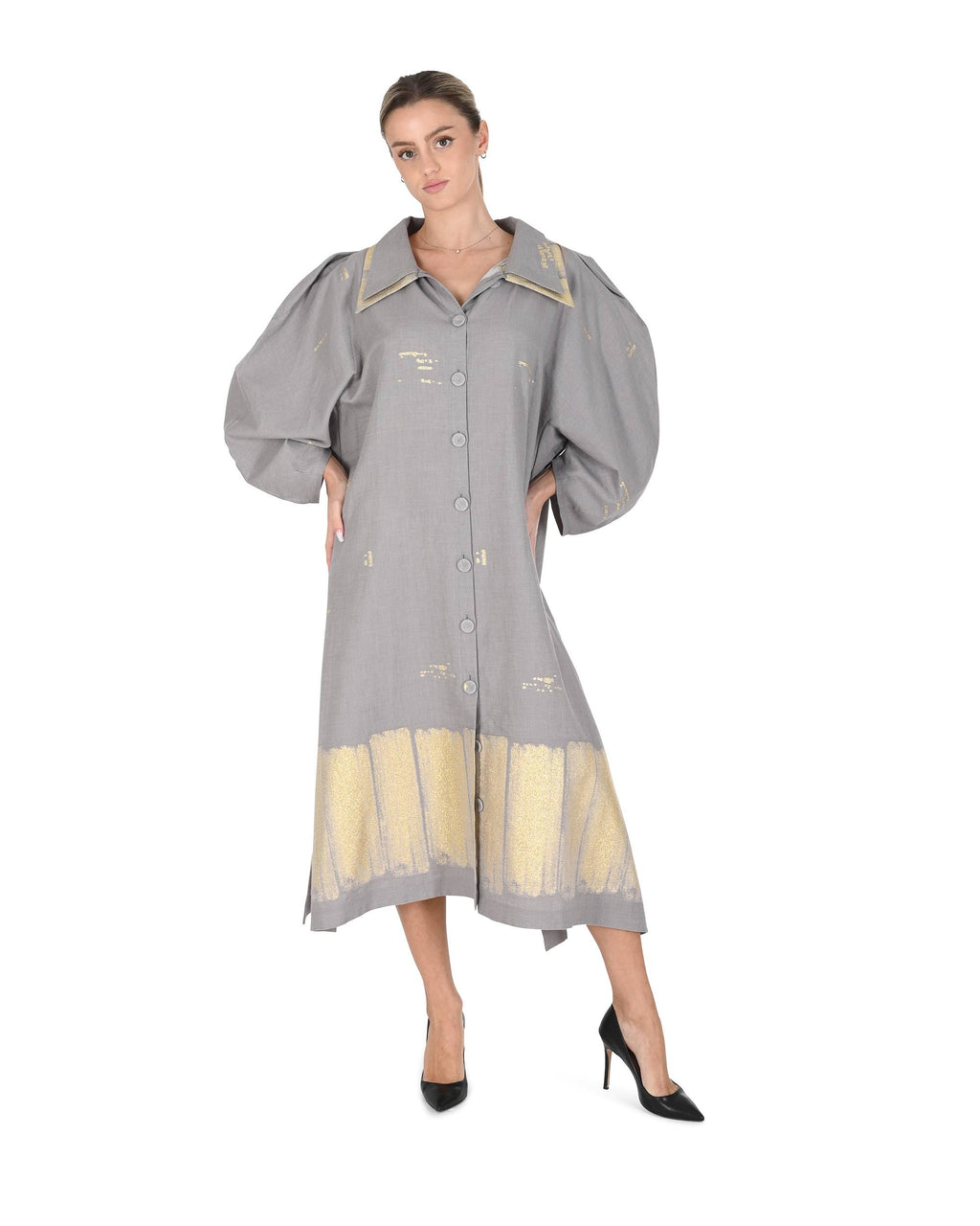 Vestido Mykonos para mujer DELOS GRIS CEPILLO 802