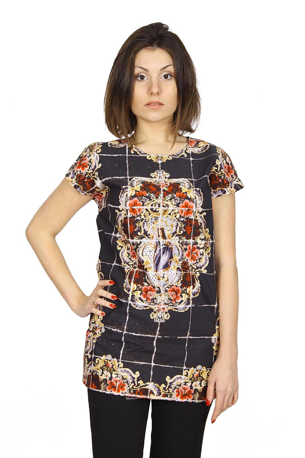 Top Dolce & Gabbana de manga corta para mujer F7Q08T FP5J9 X0800