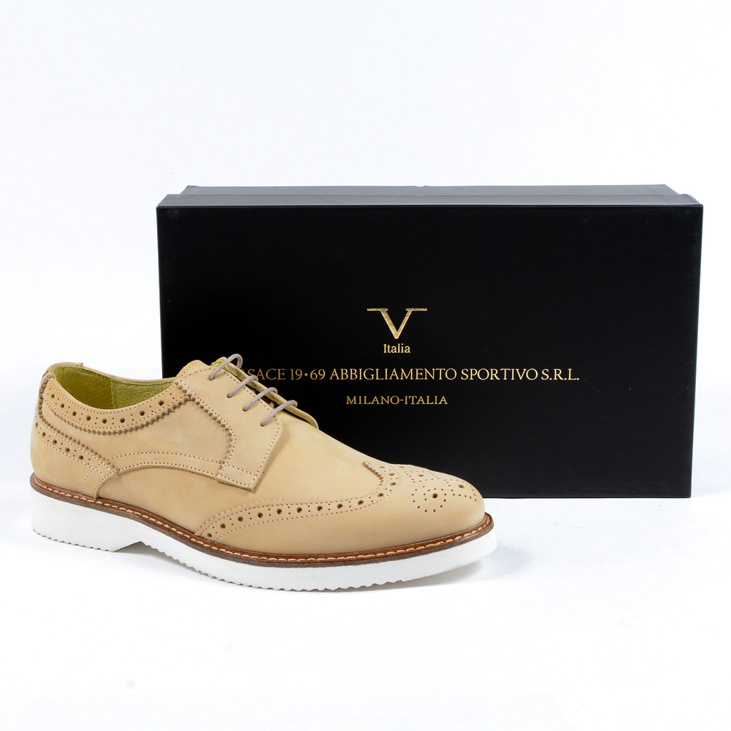 V 1969 Italia Zapatos Oxford Brogue para hombre Beige PEDRO