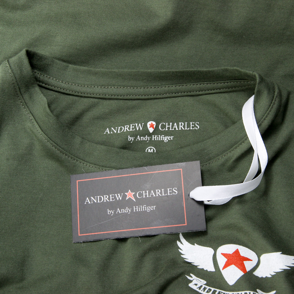 Camiseta Andrew Charles para hombre, manga corta, cuello redondo, verde, KEITA