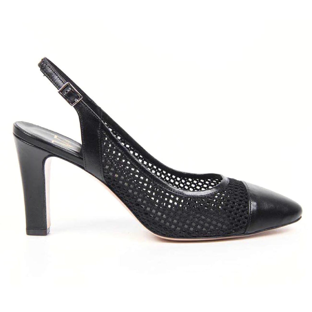 V 1969 Italia Zapatos de tacón con tira trasera para mujer 5512 LAU85 TES RETE NEW RODI NERO