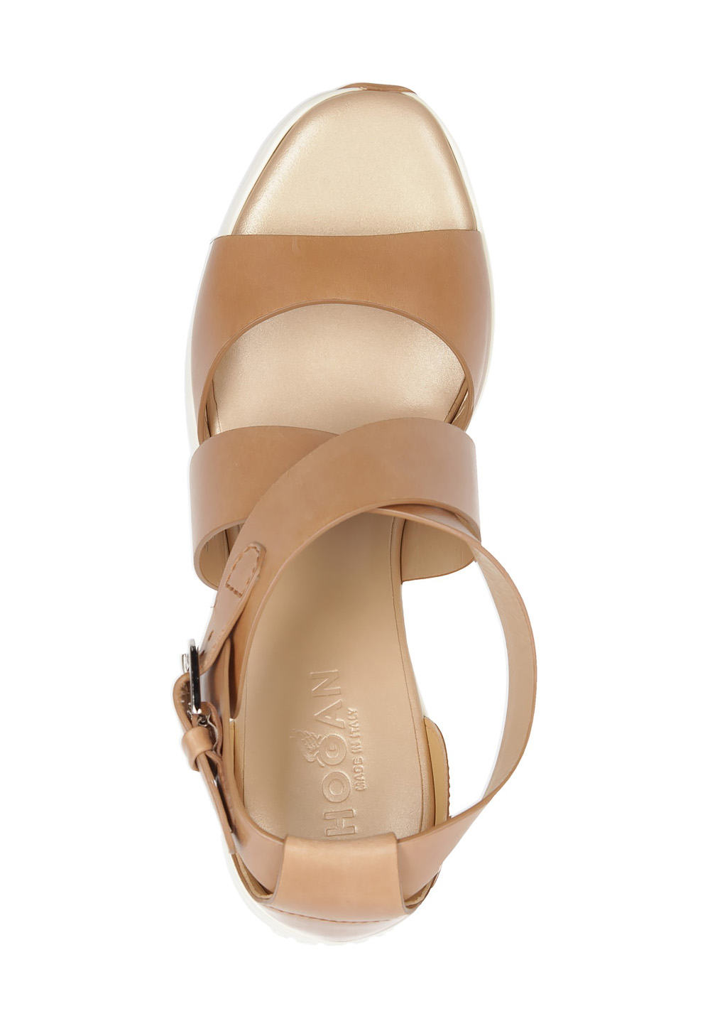 Sandalia de cuña Hogan para mujer, color beige, HXW1460A360DDGIS002
