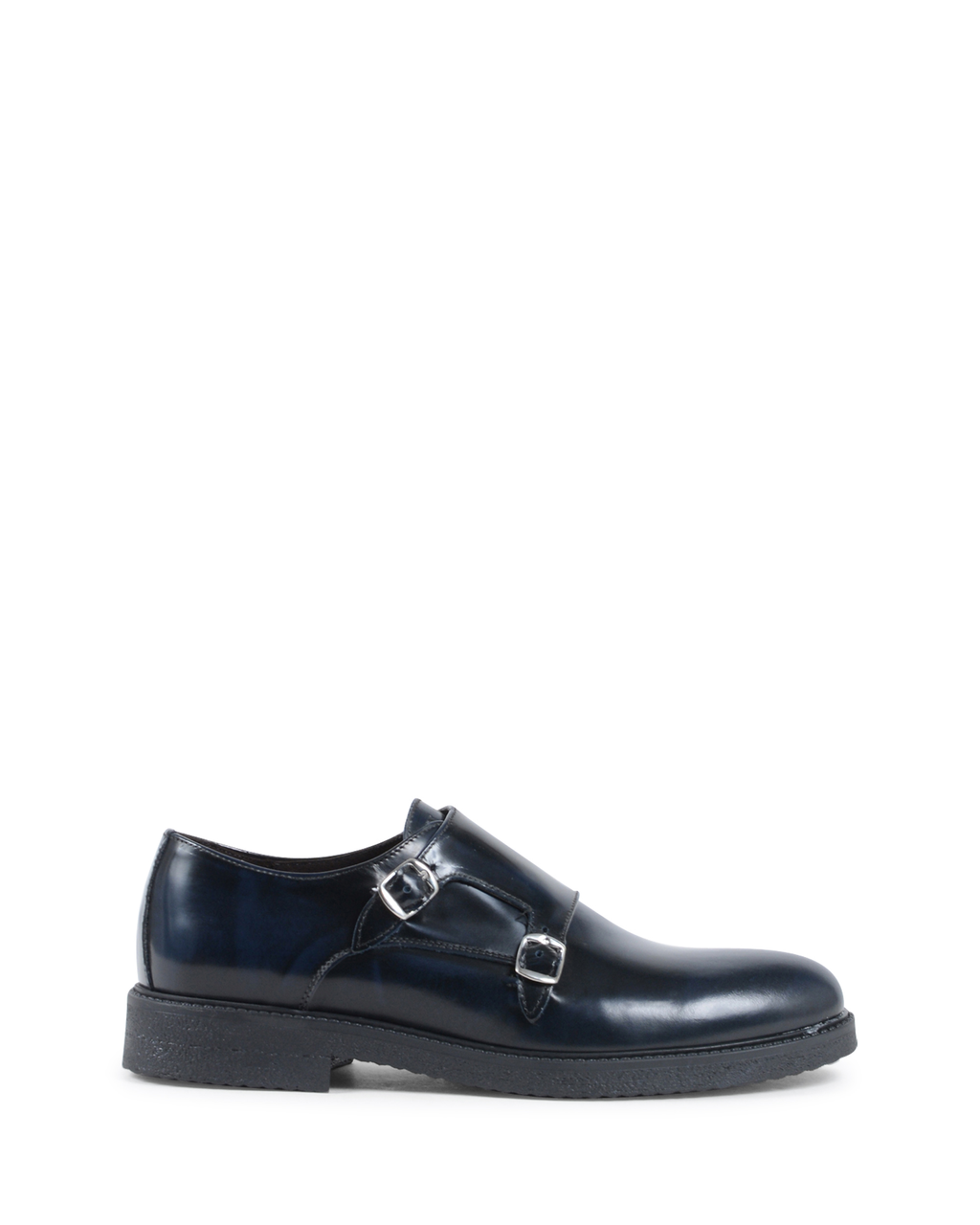 19V69 Italia Zapato de hombre con doble hebilla azul 1210 G ABRASIVATO AZUL