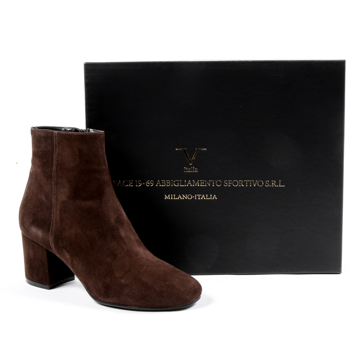 V 1969 Italia - Botines de tacón para mujer, color marrón MAD