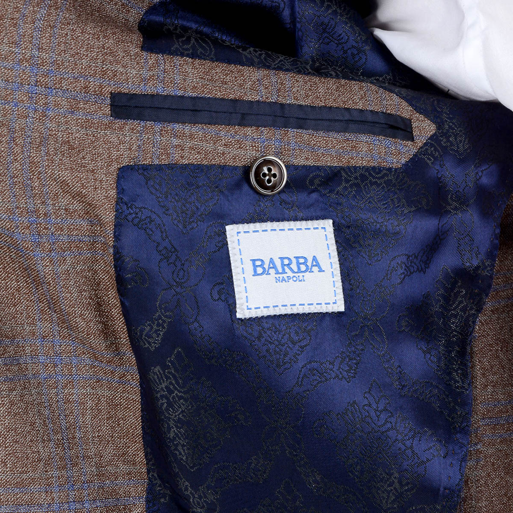 Chaqueta Barba Napoli para hombre de manga larga a cuadros